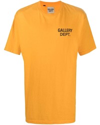 Мужская горчичная футболка с круглым вырезом с принтом от GALLERY DEPT.