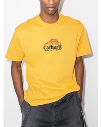 Мужская горчичная футболка с круглым вырезом с принтом от Carhartt WIP