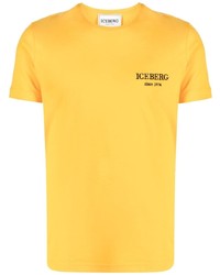 Мужская горчичная футболка с круглым вырезом с принтом от Iceberg