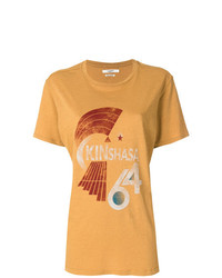 Женская горчичная футболка с круглым вырезом с принтом от Isabel Marant Etoile