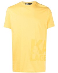 Мужская горчичная футболка с круглым вырезом с принтом от Karl Lagerfeld