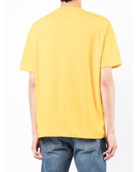 Мужская горчичная футболка с круглым вырезом с принтом от Emporio Armani