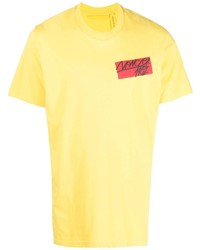 Мужская горчичная футболка с круглым вырезом с принтом от Moncler Genius
