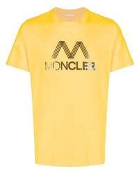 Мужская горчичная футболка с круглым вырезом с принтом от Moncler