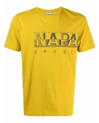 Мужская горчичная футболка с круглым вырезом с принтом от Napapijri