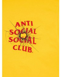 Мужская горчичная футболка с круглым вырезом с принтом от Anti Social Social Club