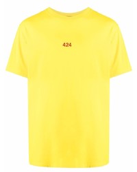 Мужская горчичная футболка с круглым вырезом от 424