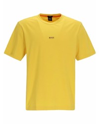 Мужская горчичная футболка с круглым вырезом от BOSS HUGO BOSS