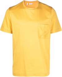 Мужская горчичная футболка с круглым вырезом от Brioni