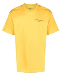 Мужская горчичная футболка с круглым вырезом от Carhartt WIP