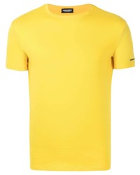 Мужская горчичная футболка с круглым вырезом от DSQUARED2