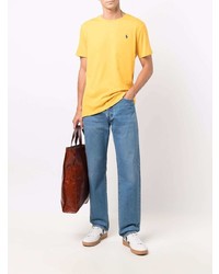 Мужская горчичная футболка с круглым вырезом от Polo Ralph Lauren