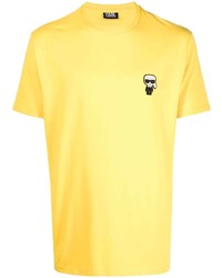 Мужская горчичная футболка с круглым вырезом от Karl Lagerfeld