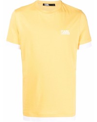 Мужская горчичная футболка с круглым вырезом от Karl Lagerfeld