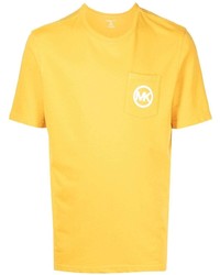 Мужская горчичная футболка с круглым вырезом от Michael Kors