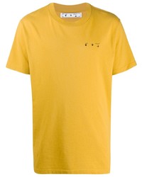 Мужская горчичная футболка с круглым вырезом от Off-White