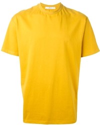 Мужская горчичная футболка с круглым вырезом