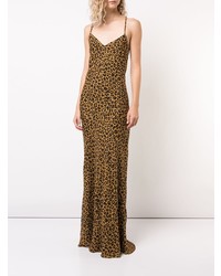 Горчичное вечернее платье с леопардовым принтом от Michelle Mason