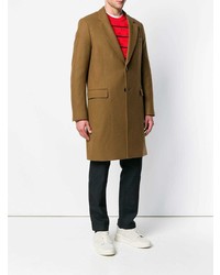 Горчичное длинное пальто от AMI Alexandre Mattiussi