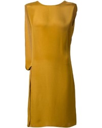 Горчичное платье прямого кроя от Lanvin
