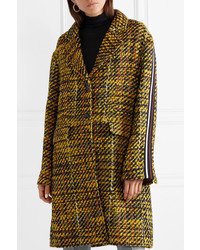 Женское горчичное твидовое пальто от Koché