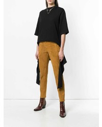 Женские горчичные брюки-галифе от Saint Laurent