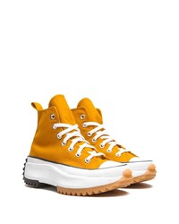 Мужские горчичные высокие кеды из плотной ткани от Converse