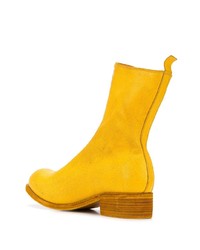 Мужские горчичные замшевые ботинки челси от Guidi