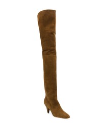 Горчичные замшевые ботфорты от Laurence Dacade