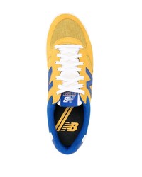 Мужские горчичные замшевые низкие кеды от New Balance