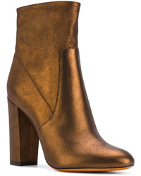 Женские горчичные кожаные ботинки от Santoni