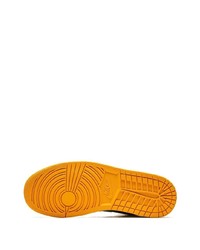 Мужские горчичные кожаные высокие кеды от Jordan