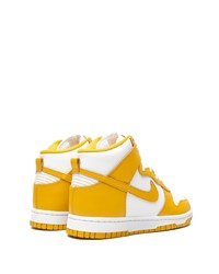 Мужские горчичные кожаные высокие кеды от Nike