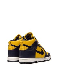 Мужские горчичные кожаные высокие кеды от Nike