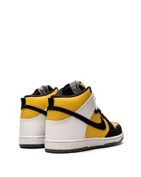 Мужские горчичные кожаные высокие кеды от Nike