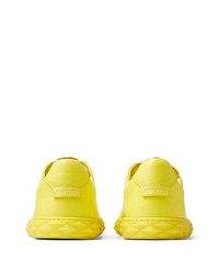 Мужские горчичные кожаные низкие кеды от Jimmy Choo