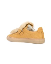 Женские горчичные кожаные низкие кеды от Koio