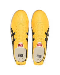 Мужские горчичные кожаные низкие кеды от Onitsuka Tiger