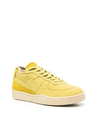 Мужские горчичные кожаные низкие кеды от Diadora