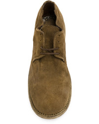 Горчичные кожаные туфли дерби от Guidi