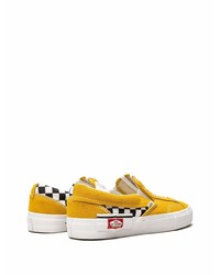 Мужские горчичные низкие кеды из плотной ткани в клетку от Vans