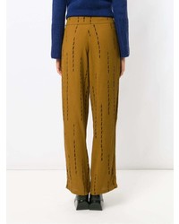 Горчичные широкие брюки с принтом от Uma Raquel Davidowicz