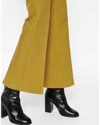 Горчичные широкие брюки от Asos