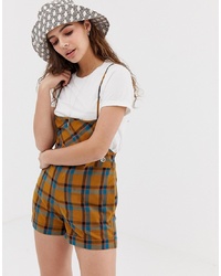 Горчичные шорты-комбинезон