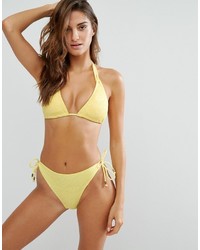 Горчичный бикини-топ крючком от Dorina