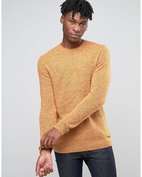 Мужской горчичный вязаный свитер с круглым вырезом от Esprit