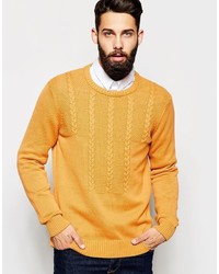 Мужской горчичный вязаный свитер от Asos