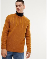 Мужской горчичный вязаный свитер от Barbour