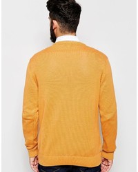 Мужской горчичный вязаный свитер от Asos