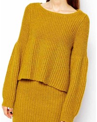 Женский горчичный вязаный свитер от Asos